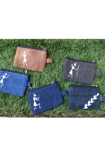 Denim keychain cum coin purse Denim keychain cum coin purse